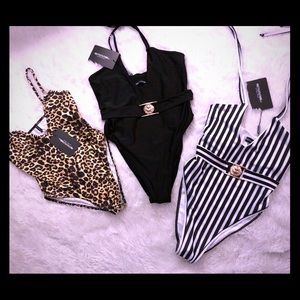 1 pc.leopard black and black/ white stripped suits